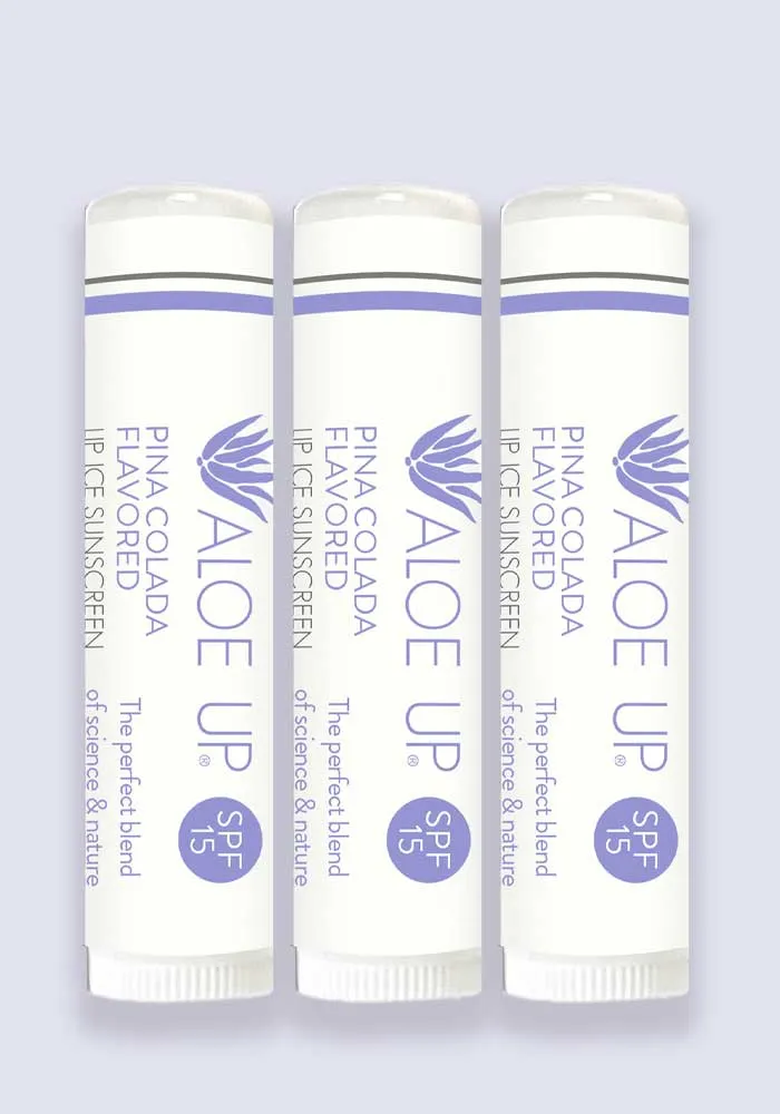Aloe Up Lip Balm SPF 15 - Pina Colada 4.25g - 3 Pack Saver