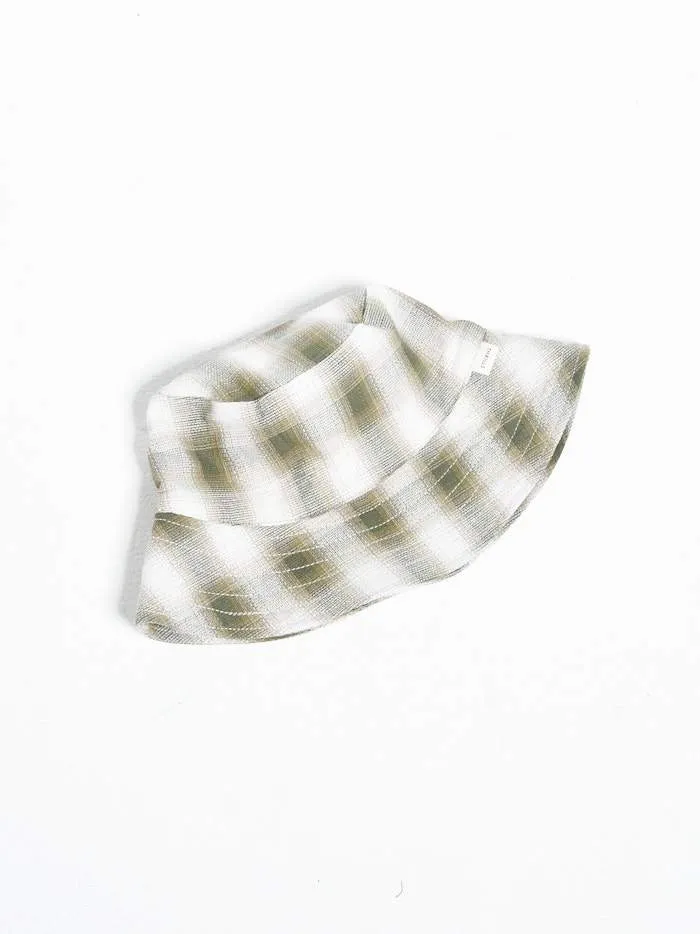 Angel Check Bucket Hat - Dark Olive