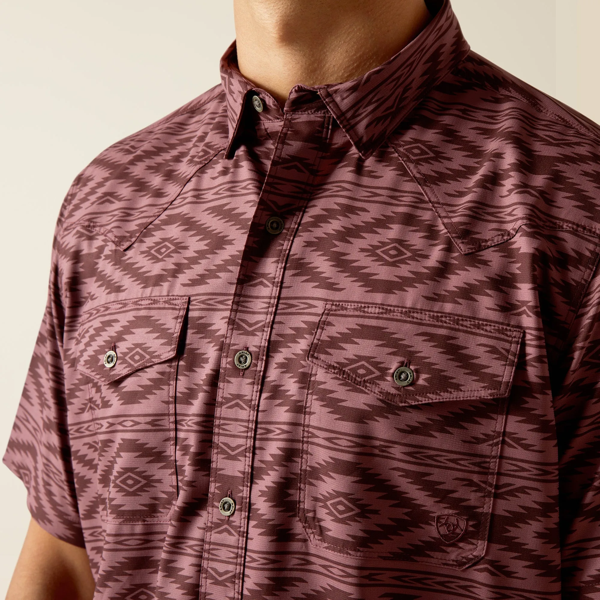 Ariat Mens 10051380 Mens VentTEK Western Shirt in Darkwood Red Limited Edition