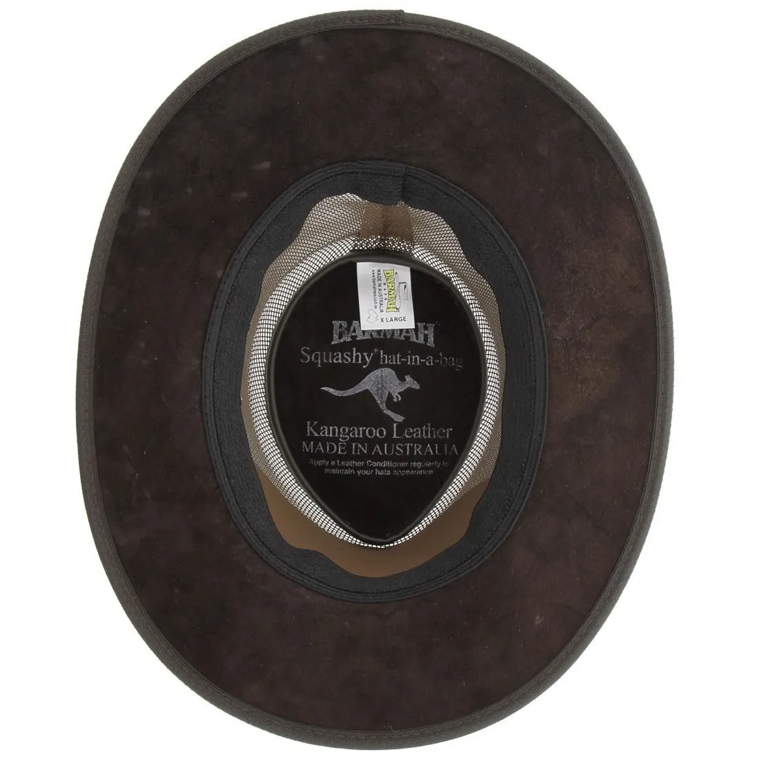 Barmah 1038BC Squashy Kangaroo Cooler Hat - Dark Brown