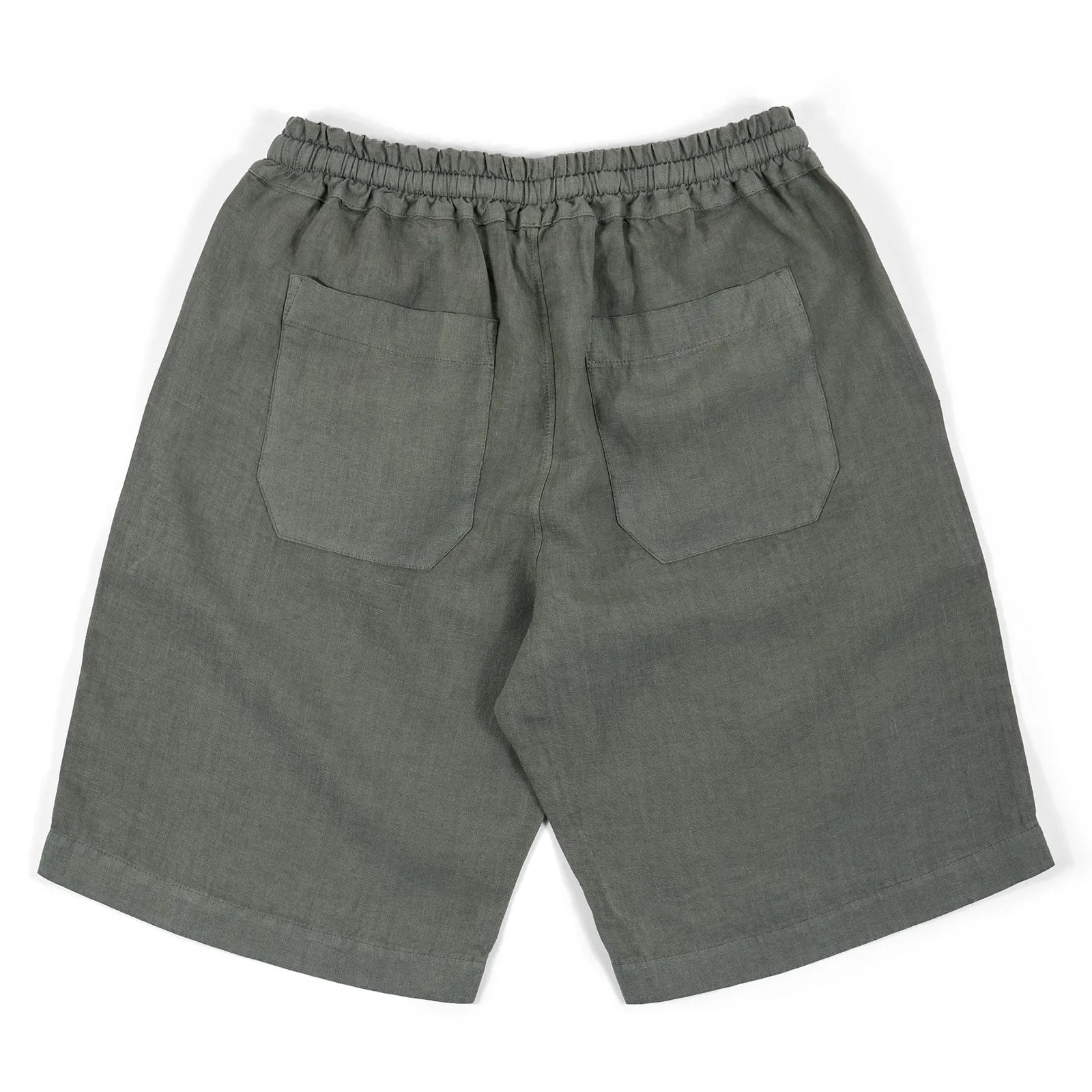 Fedeli Linen Bermuda Shorts in Dark Harbour Green
