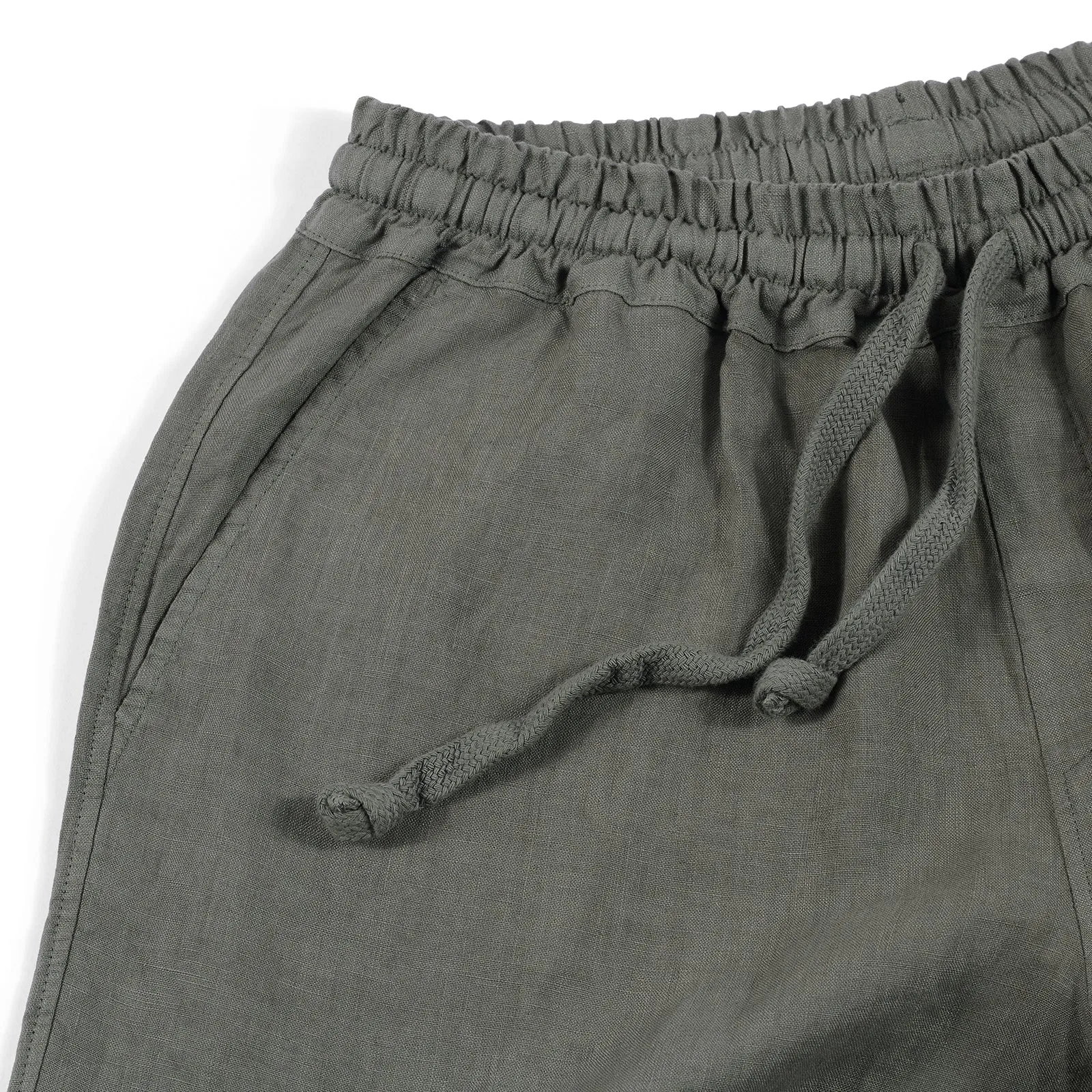 Fedeli Linen Bermuda Shorts in Dark Harbour Green