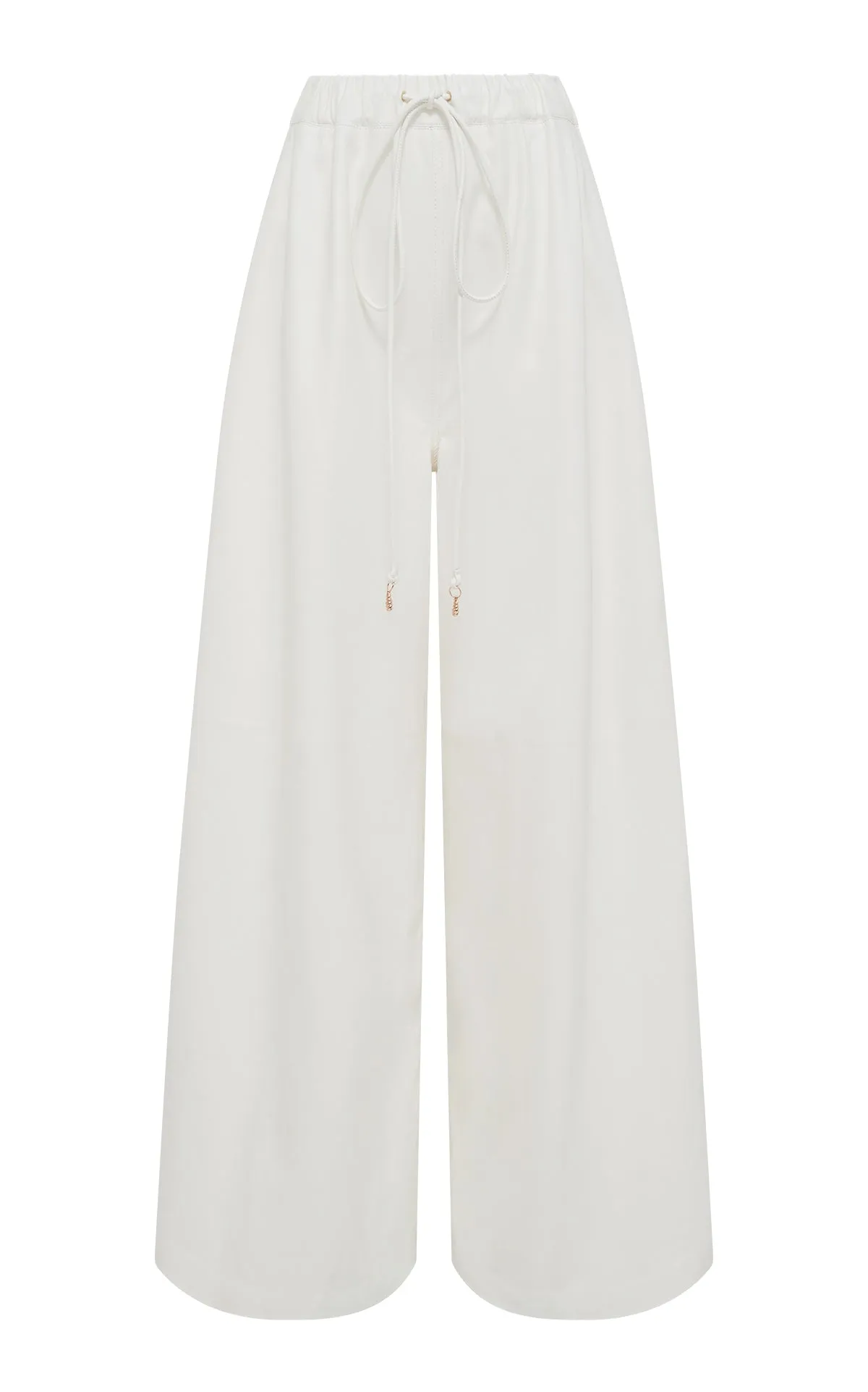 Gelos Wide-Leg Pant in Ivory Soft Leather