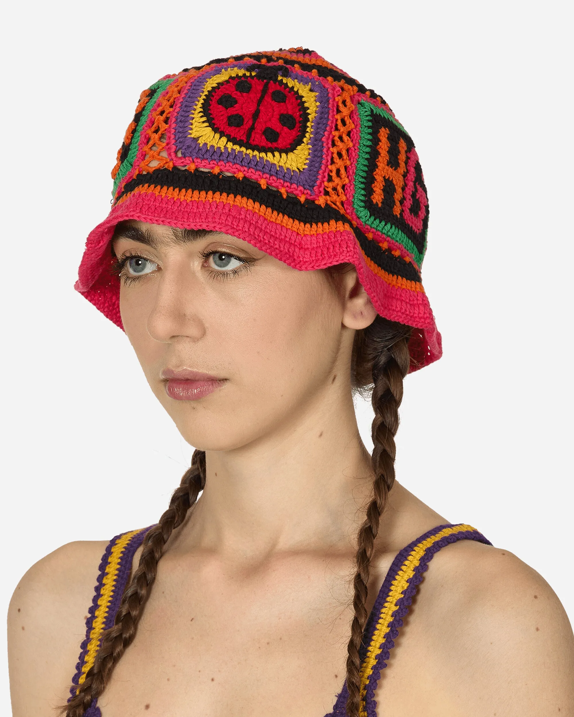 HG Square Hand-Knitted Bucket Hat Black