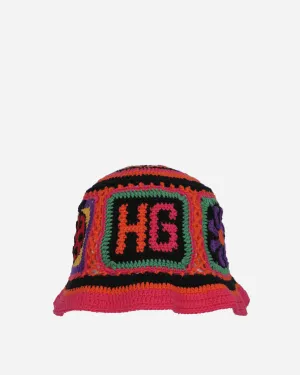 HG Square Hand-Knitted Bucket Hat Black