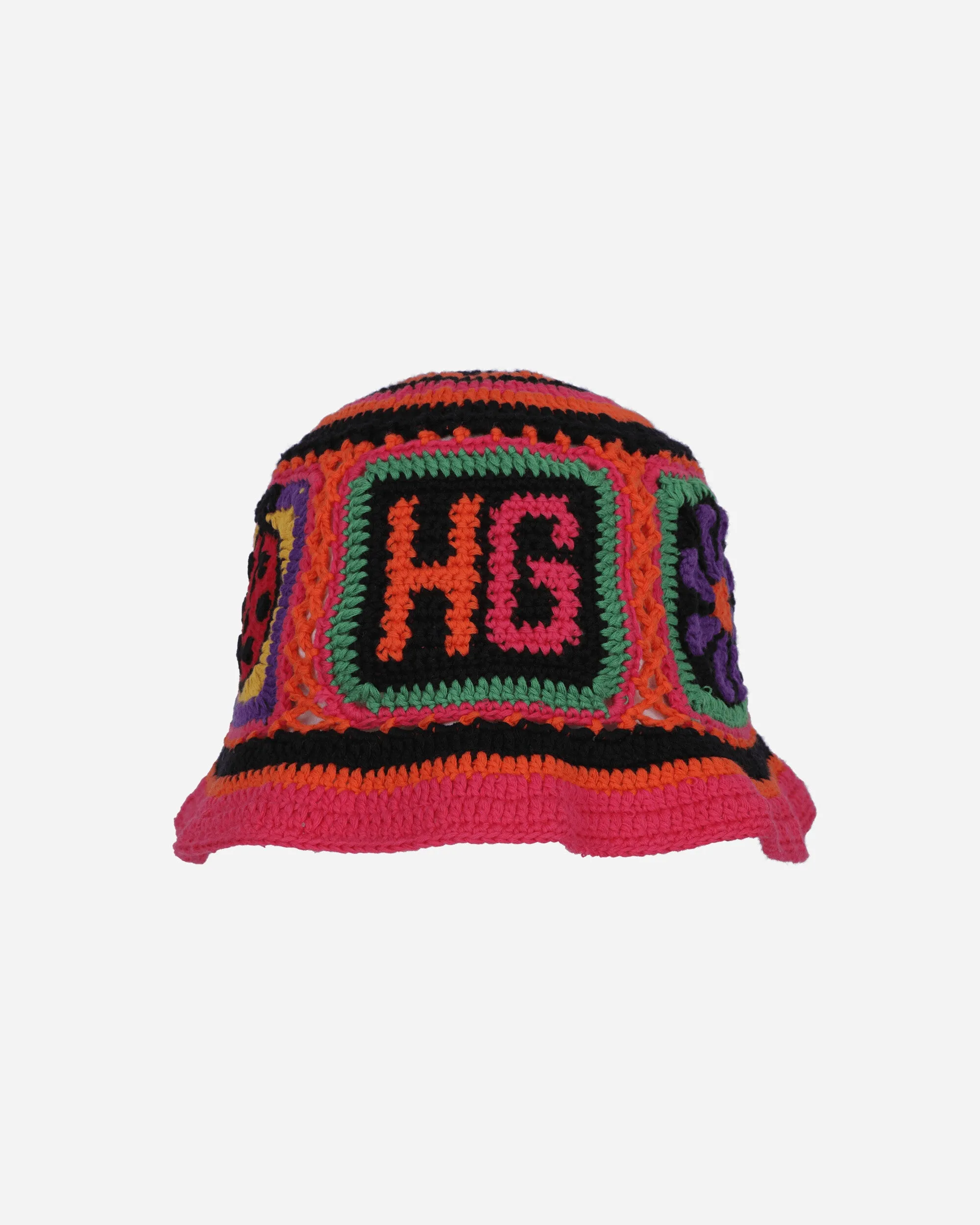HG Square Hand-Knitted Bucket Hat Black