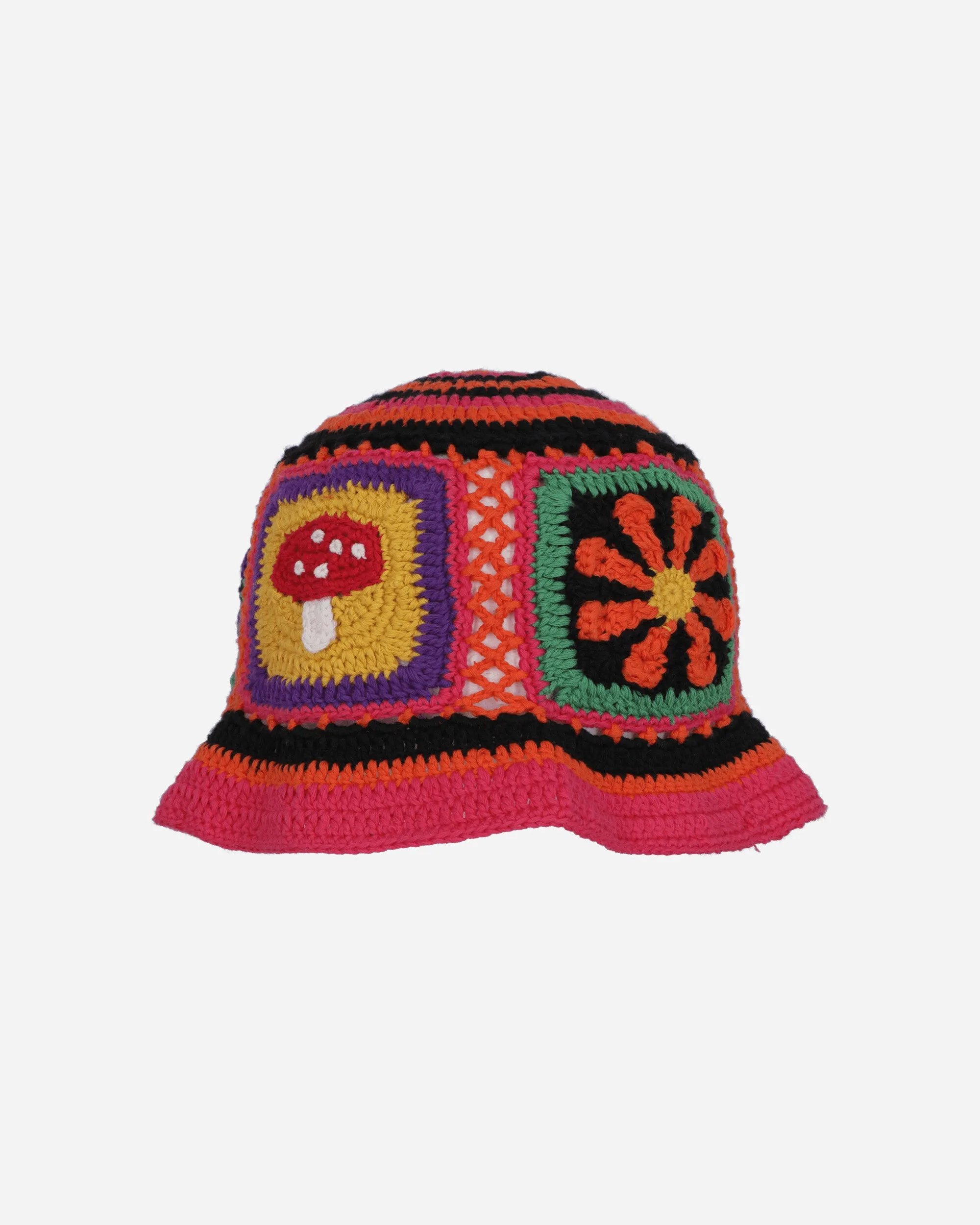 HG Square Hand-Knitted Bucket Hat Black