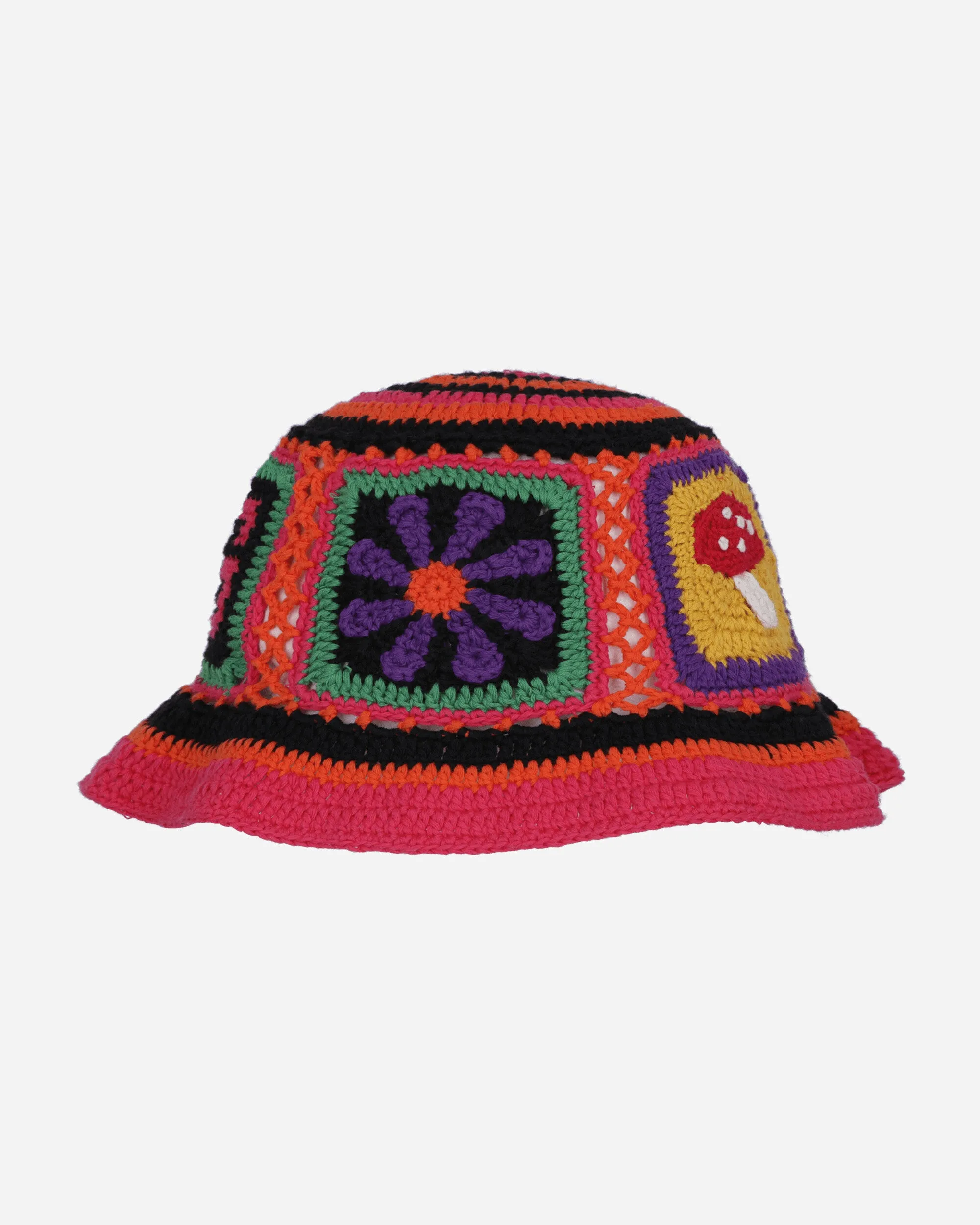 HG Square Hand-Knitted Bucket Hat Black