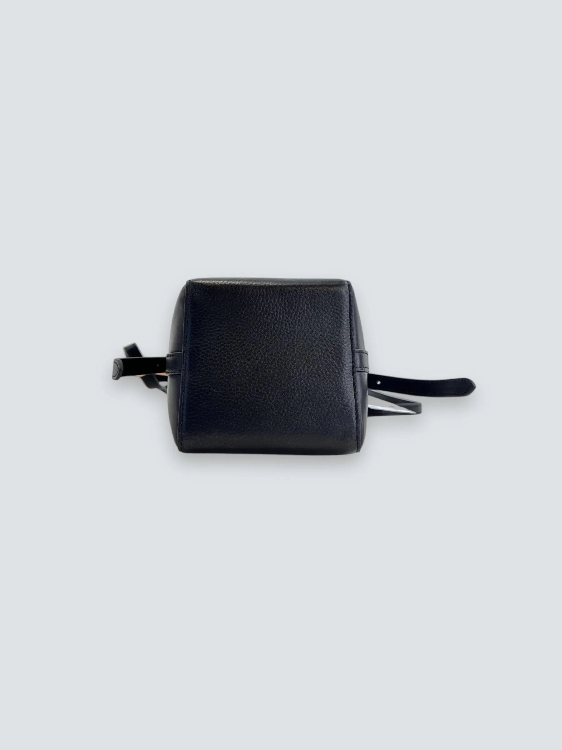 LANDA Black Leather Bucket Crossbody