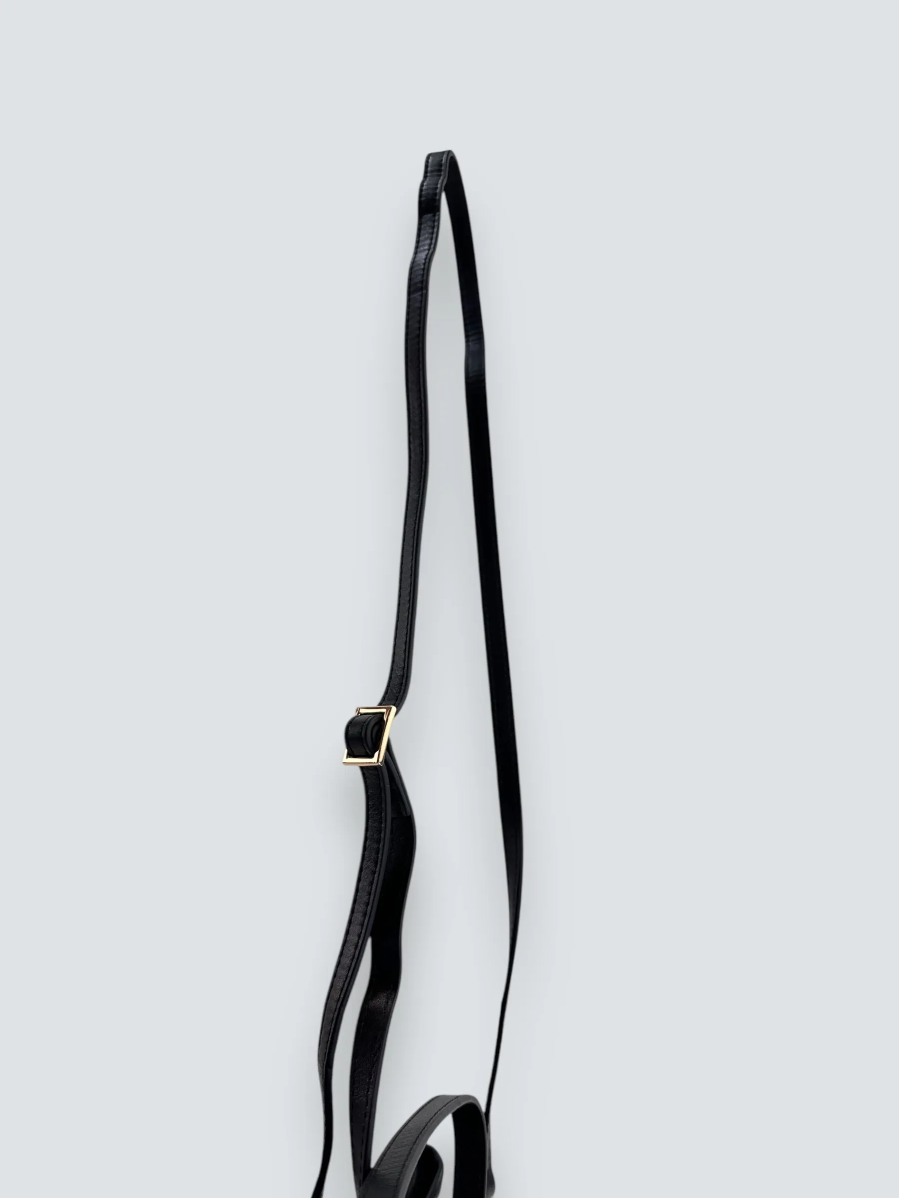 LANDA Black Leather Bucket Crossbody