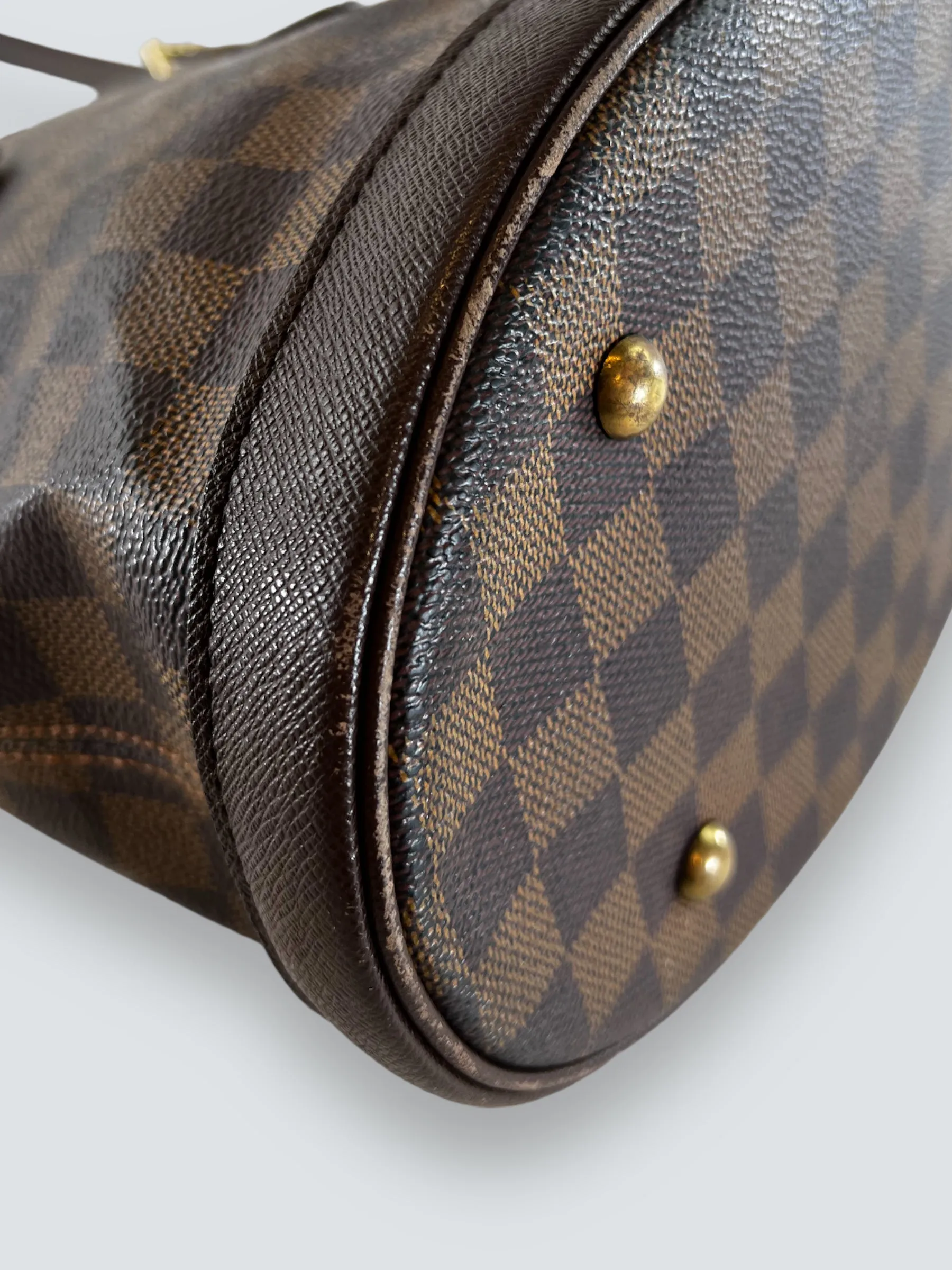 Louis Vuitton Damier Ebene Canvas Petite Bucket Handbag