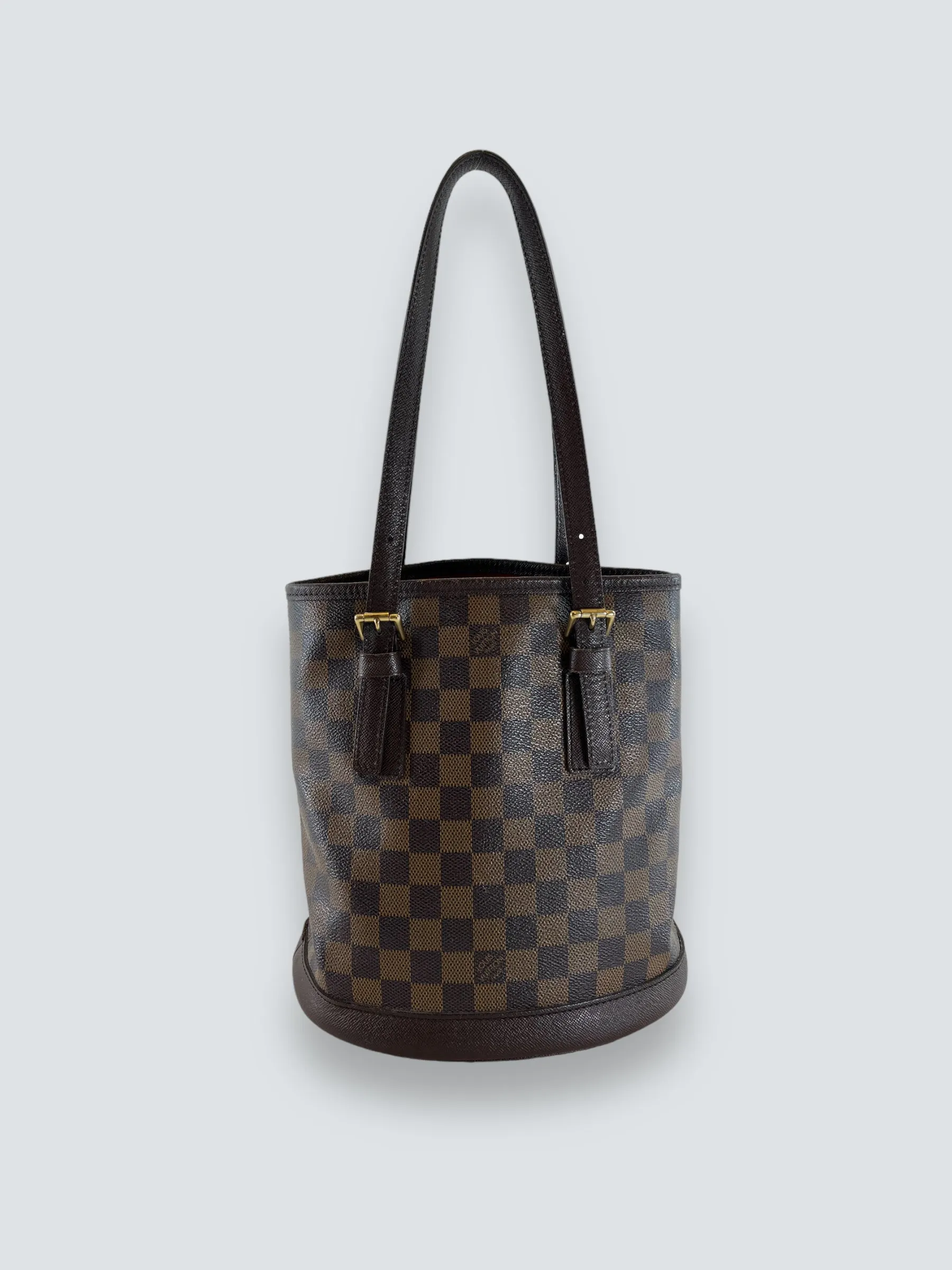 Louis Vuitton Damier Ebene Canvas Petite Bucket Handbag