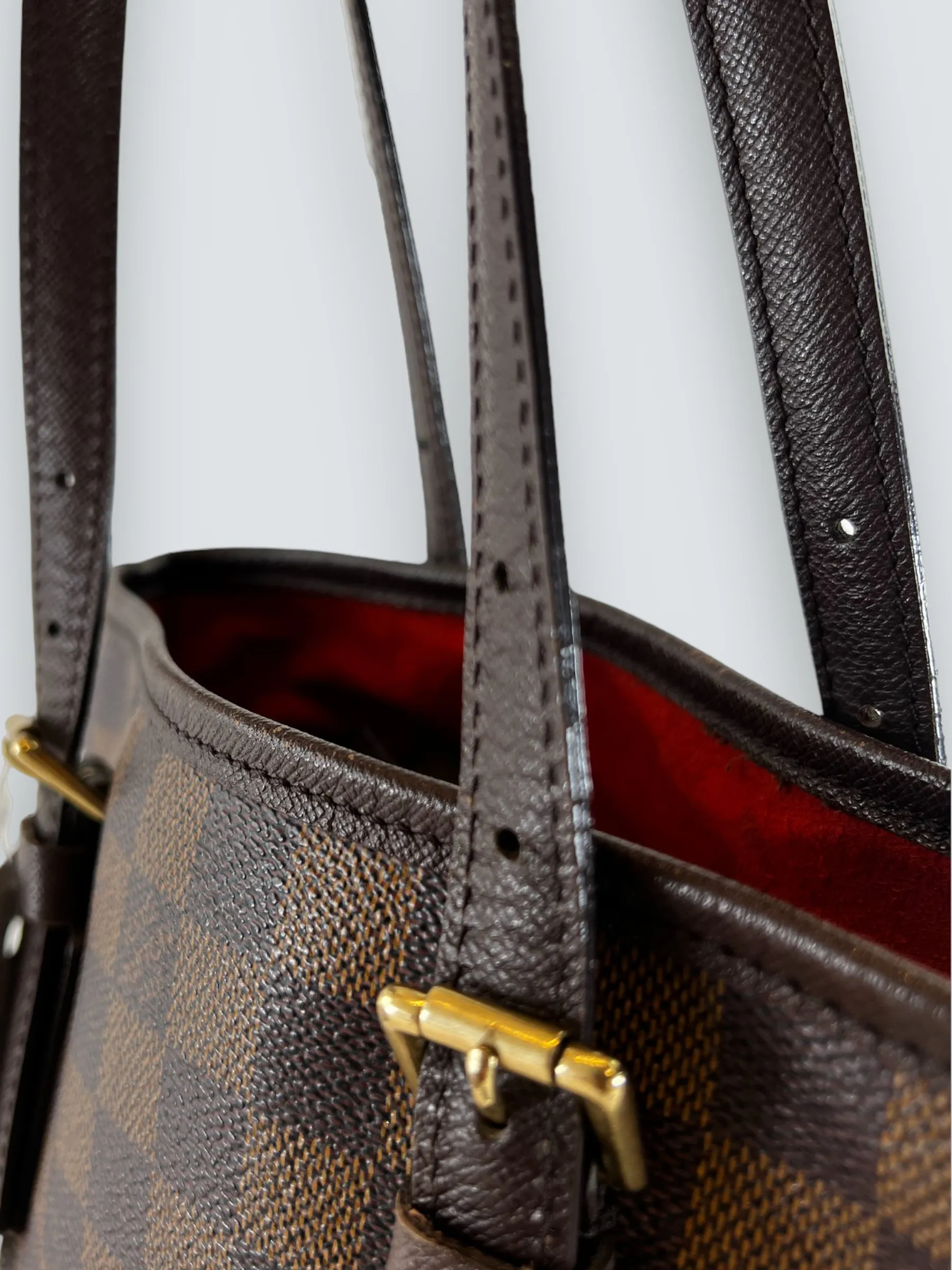 Louis Vuitton Damier Ebene Canvas Petite Bucket Handbag