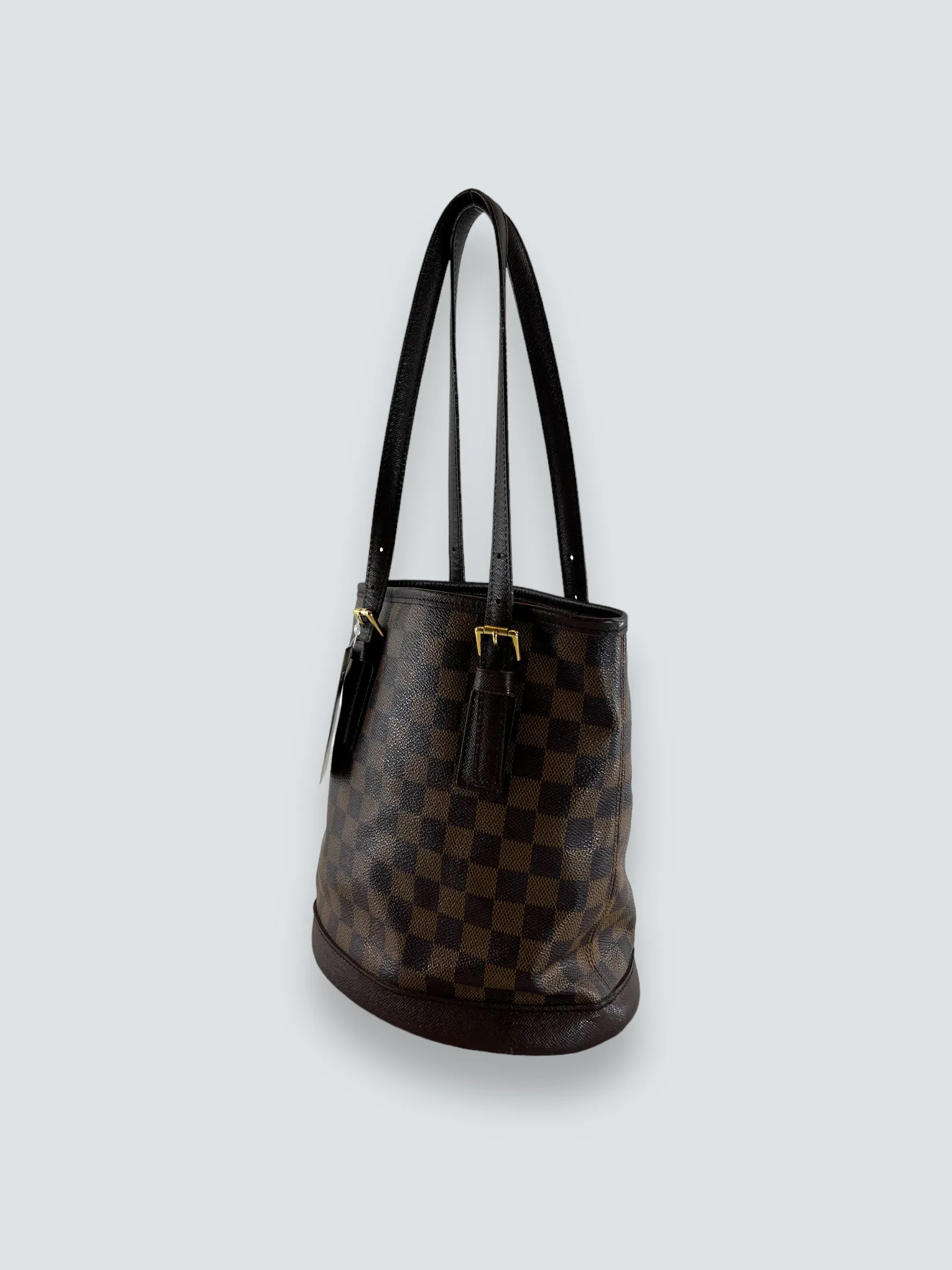 Louis Vuitton Damier Ebene Canvas Petite Bucket Handbag