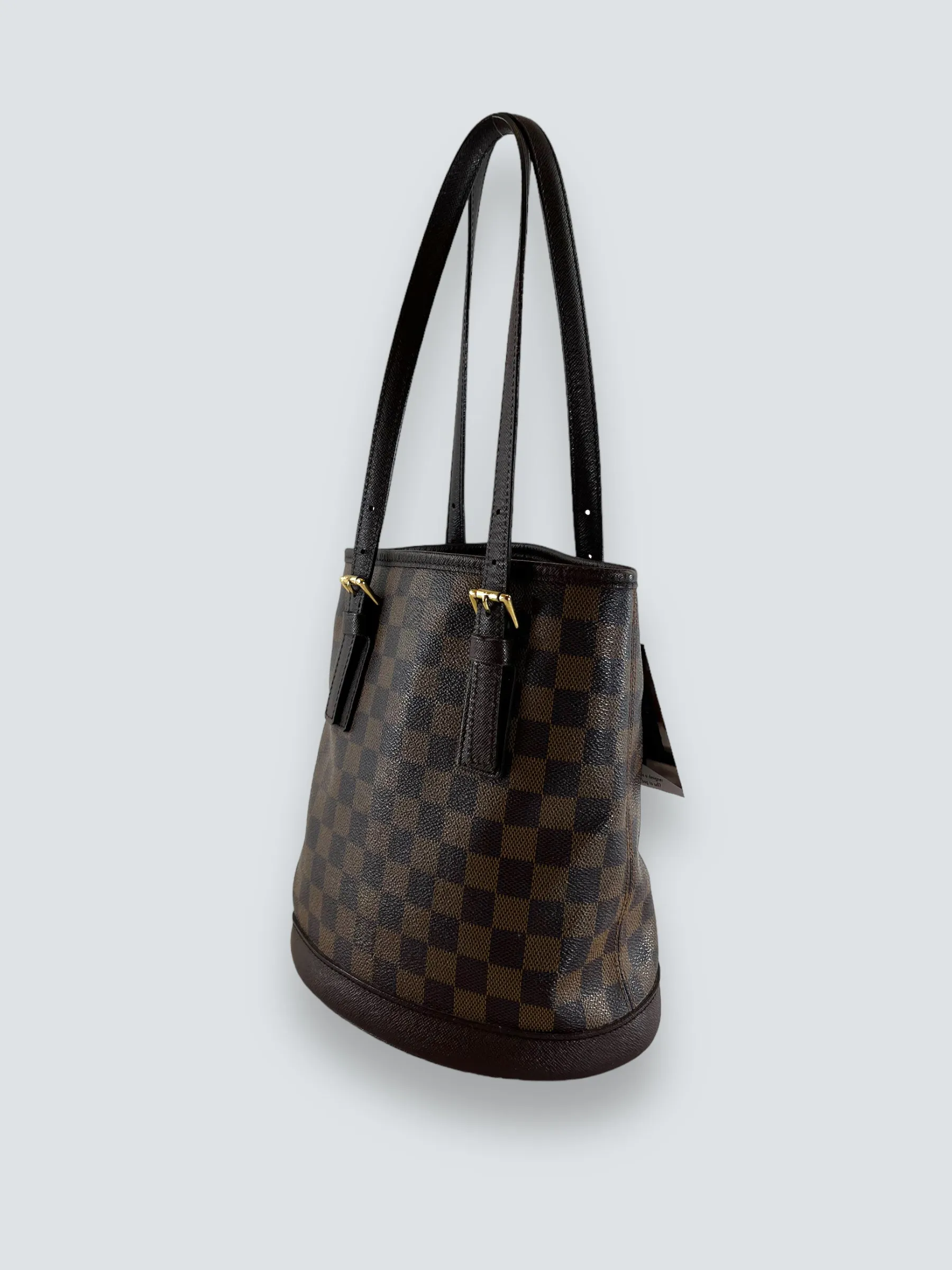 Louis Vuitton Damier Ebene Canvas Petite Bucket Handbag