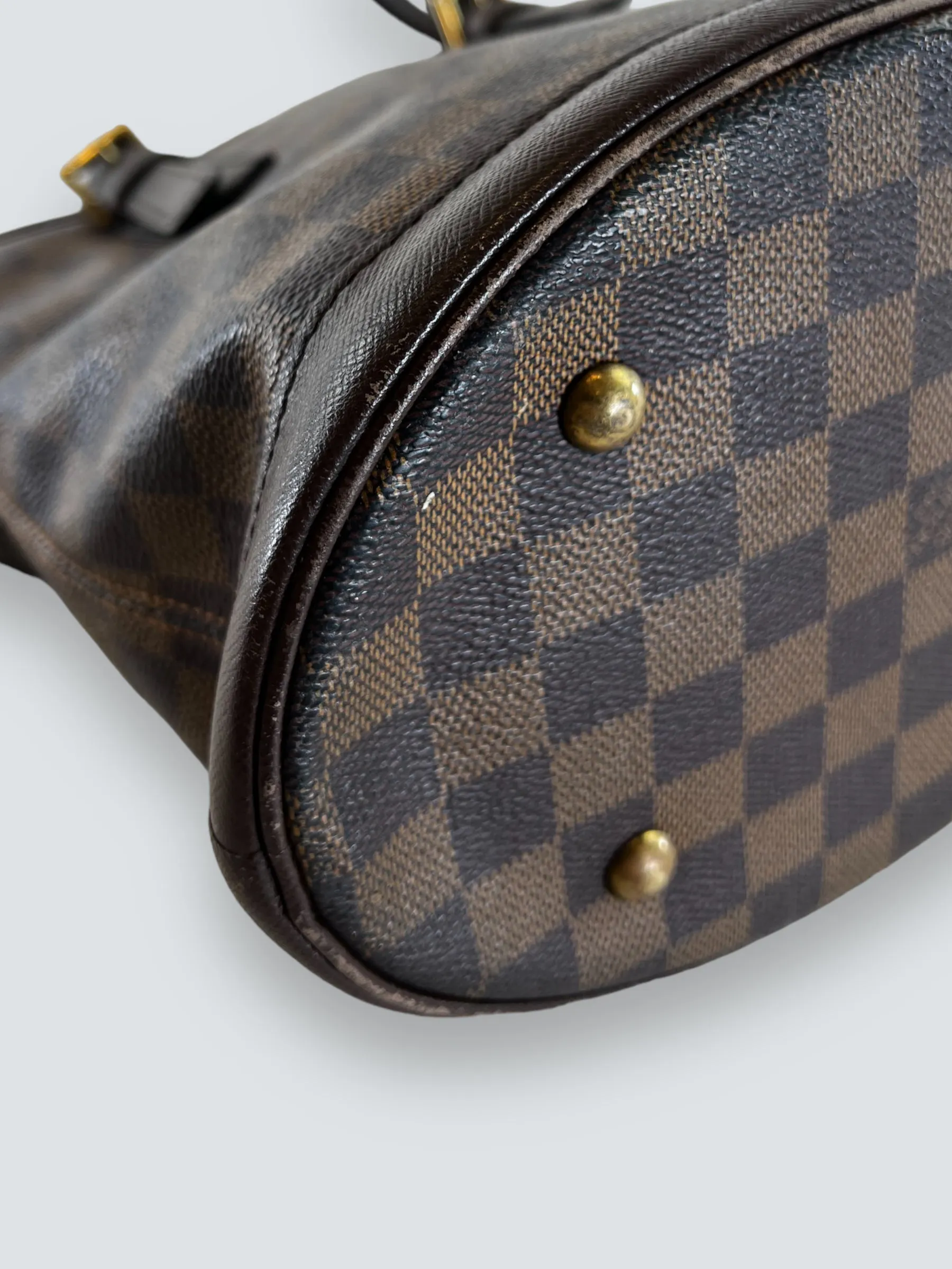 Louis Vuitton Damier Ebene Canvas Petite Bucket Handbag