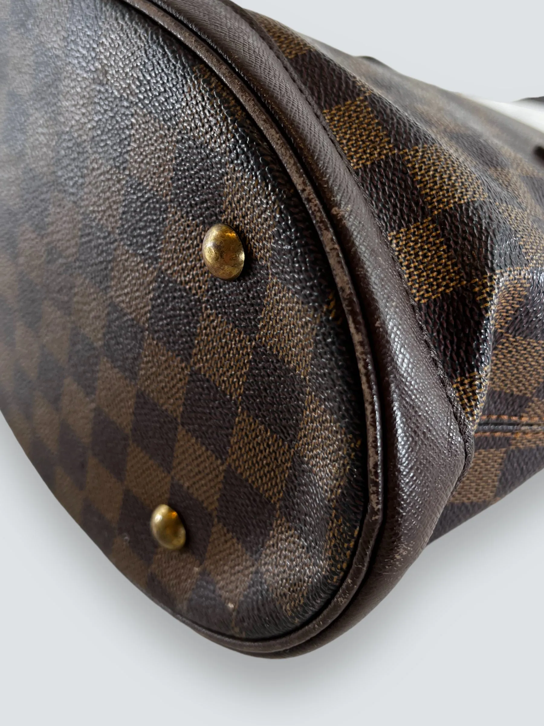 Louis Vuitton Damier Ebene Canvas Petite Bucket Handbag