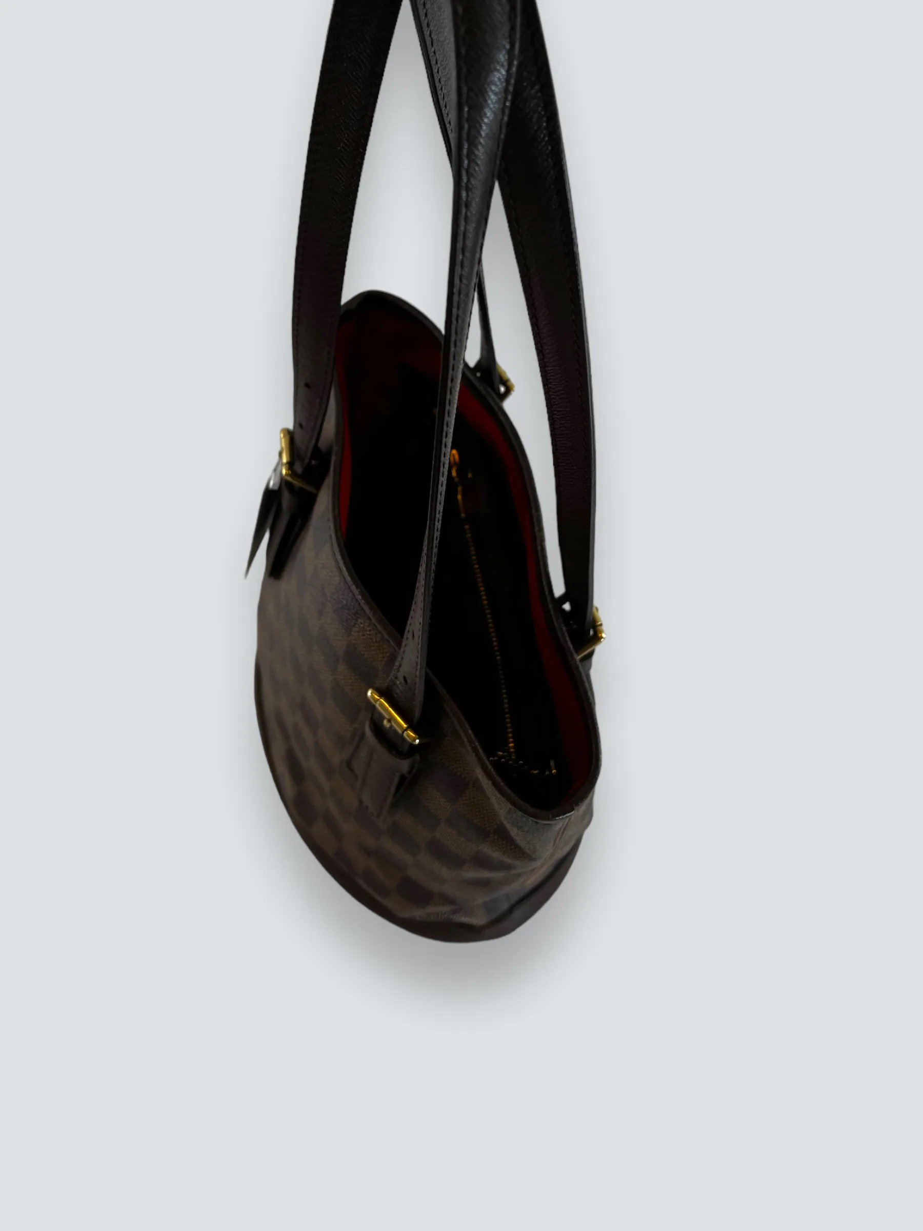 Louis Vuitton Damier Ebene Canvas Petite Bucket Handbag