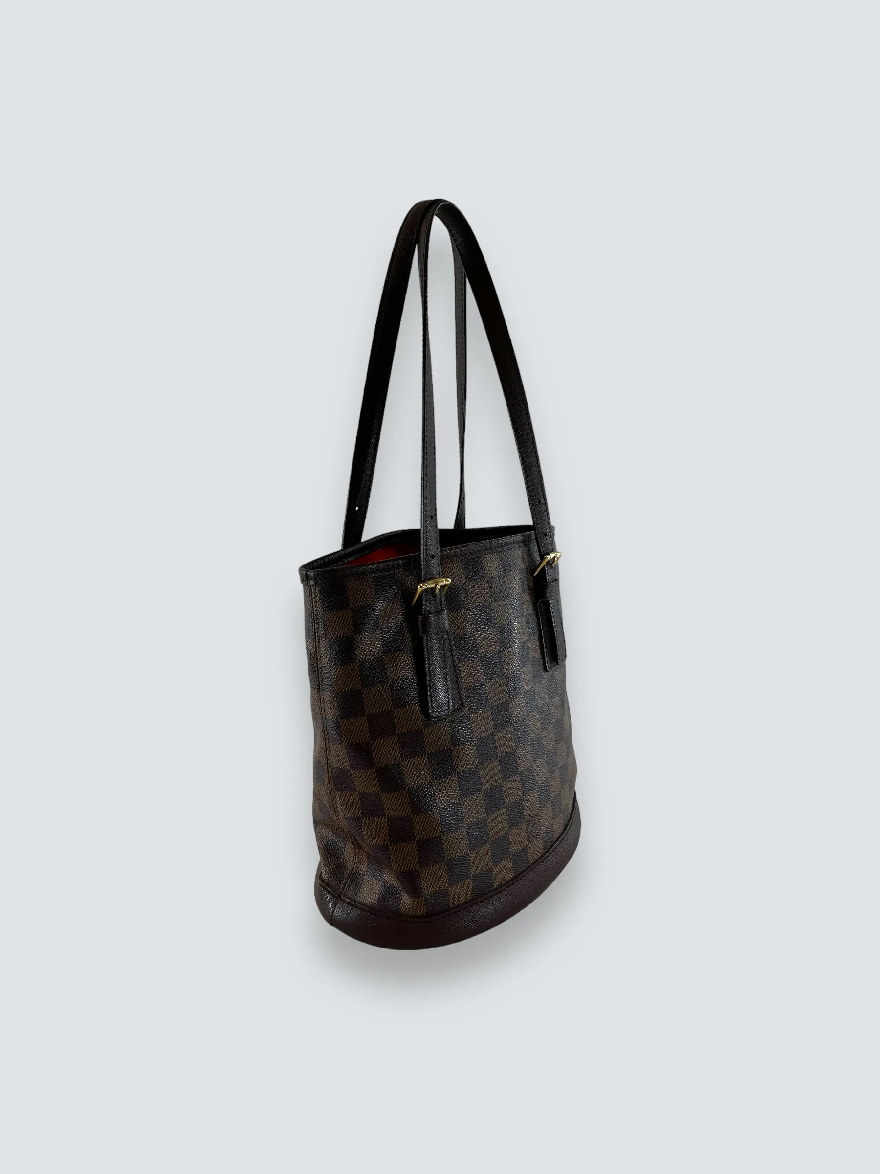 Louis Vuitton Damier Ebene Canvas Petite Bucket Handbag