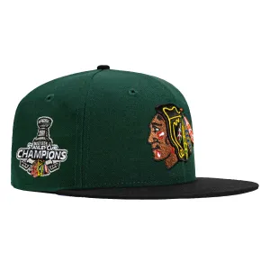 New Era 59Fifty Chicago Blackhawks 2010 Stanley Cup Patch Hat - Green. Black