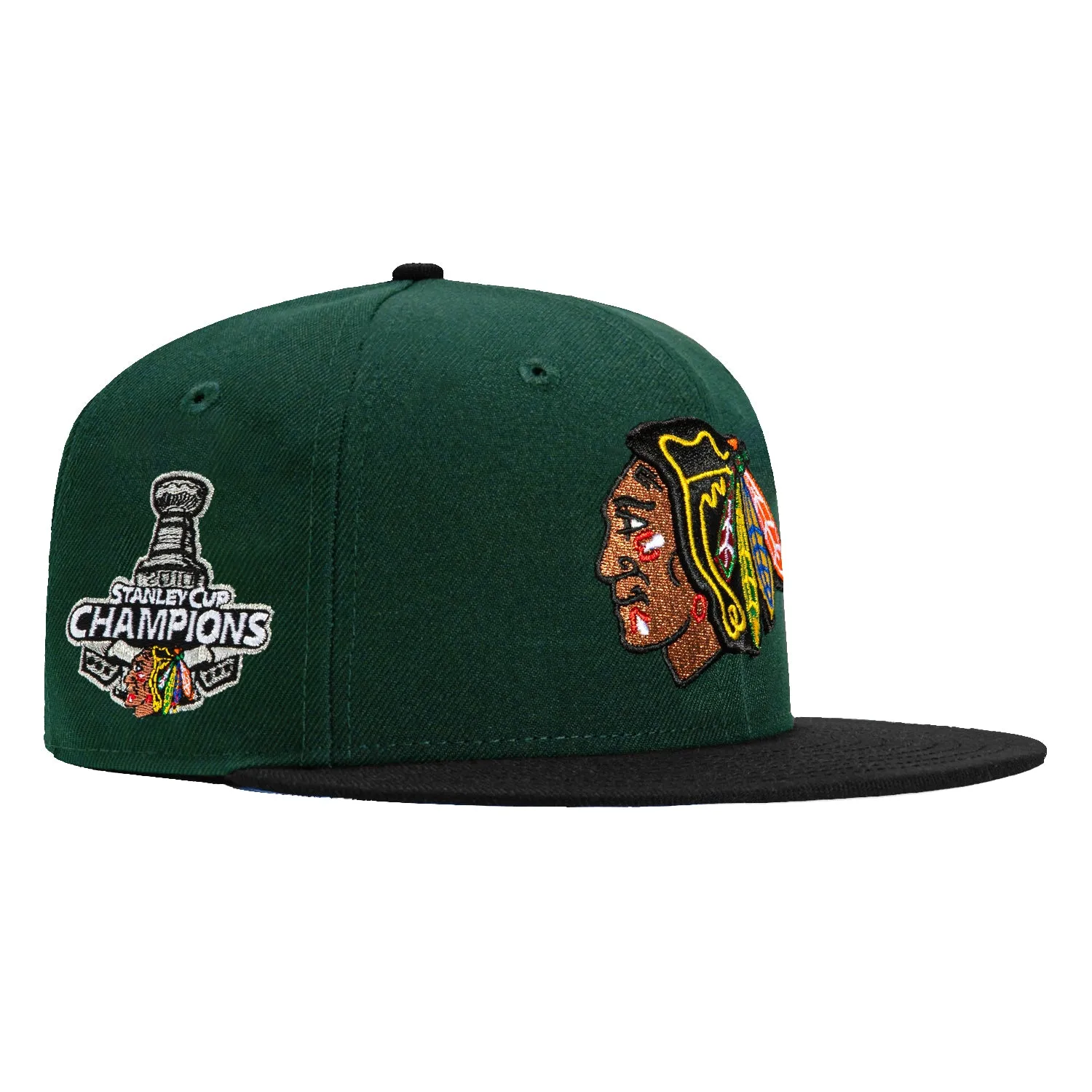 New Era 59Fifty Chicago Blackhawks 2010 Stanley Cup Patch Hat - Green. Black