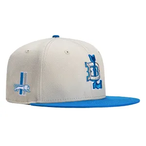 New Era 59Fifty City Stone Dome Detroit Lions Logo Patch Hat - Stone. Light Blue