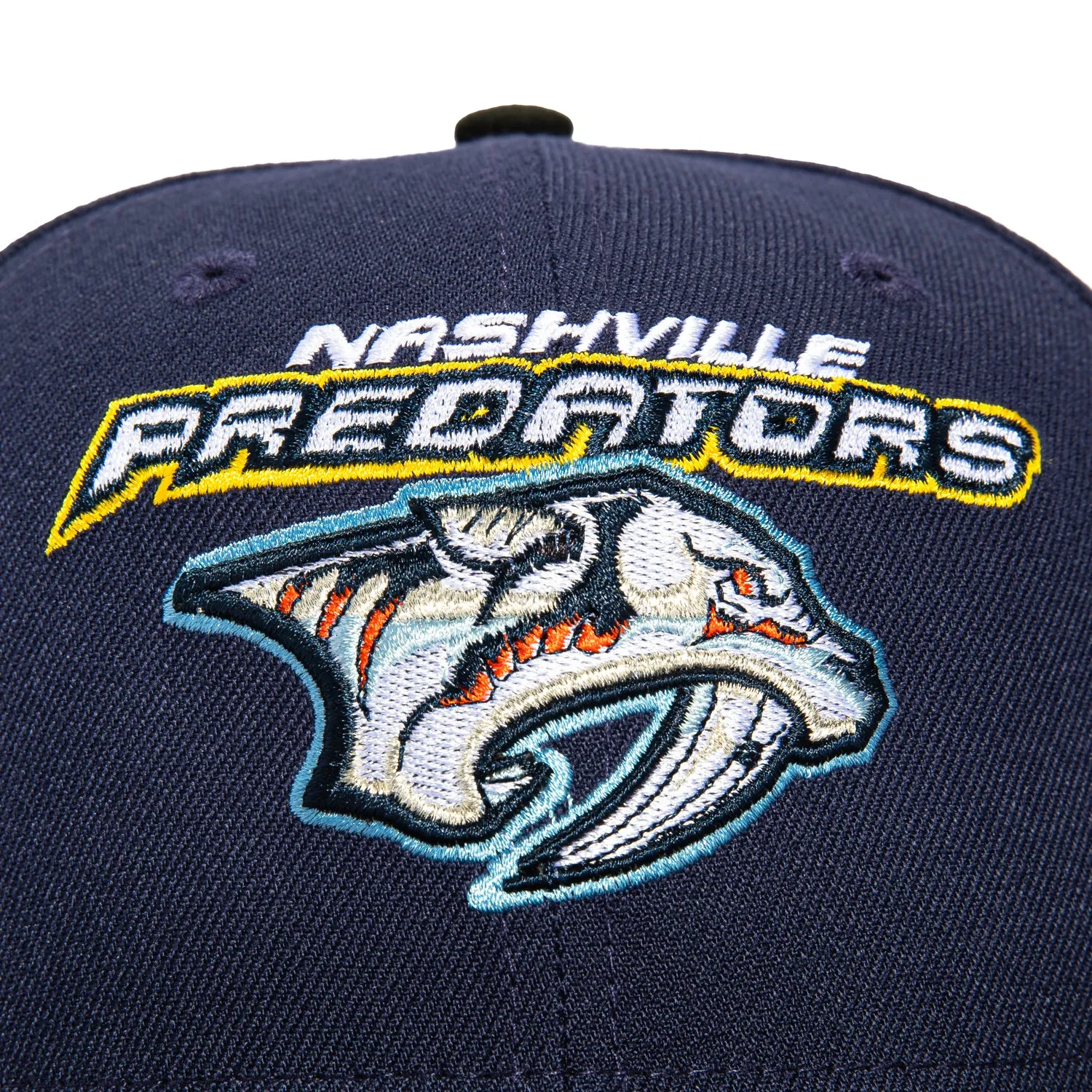 New Era 59Fifty Nashville Predators 10th Anniversary Patch Logo Hat - Light Navy. Black
