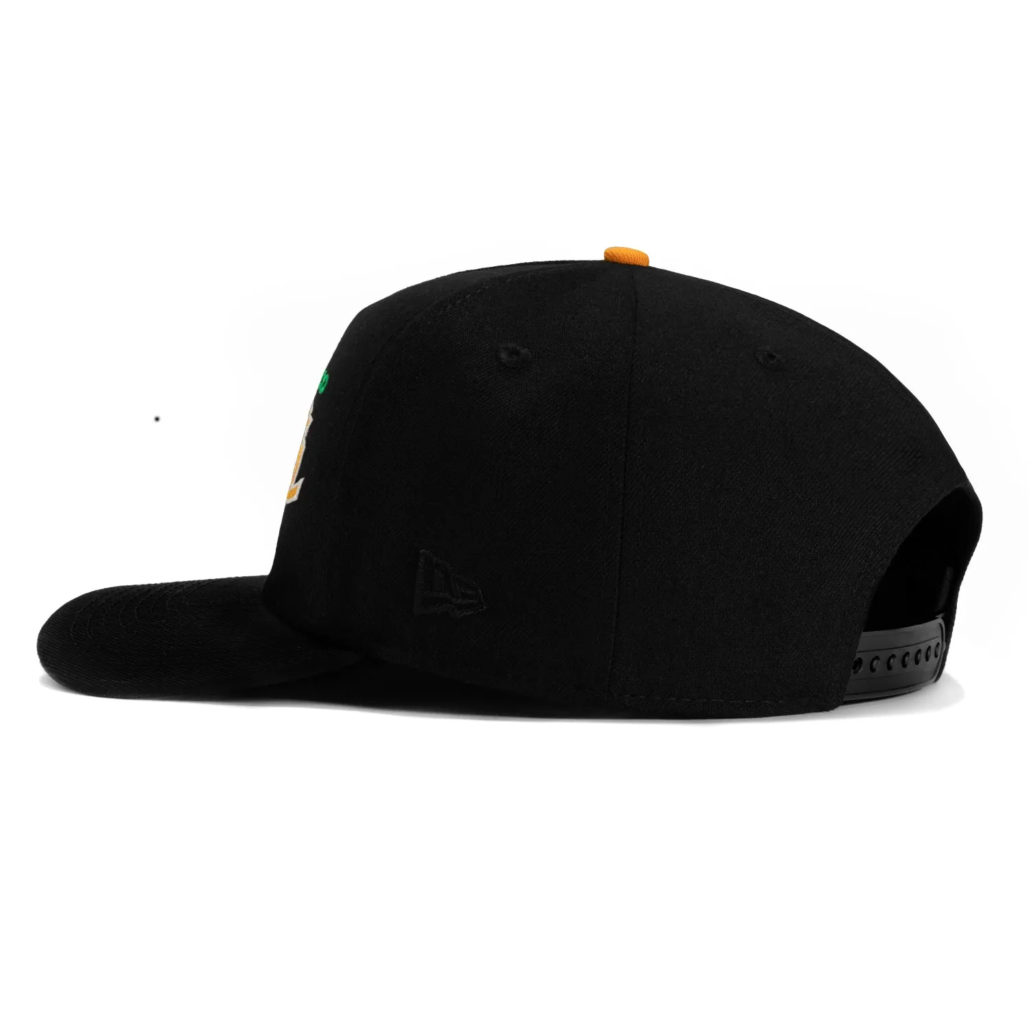 New Era 9Fifty A-Frame San Francisco Giants 2010 World Series Patch Script Snapback Hat - Black. Light Orange