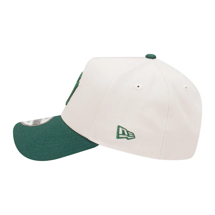 New Era New York Yankees 9FORTY A Frame Cap - Stone/Dark Green