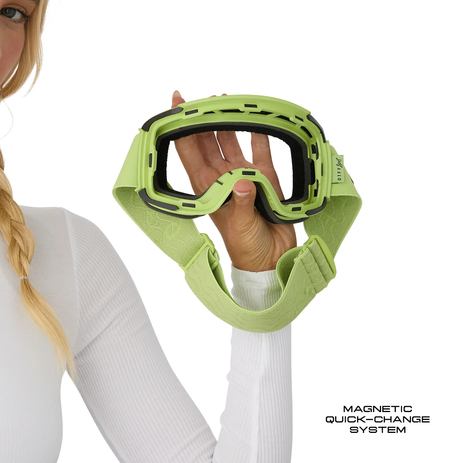 SNOW GOGGLES - ALPINE   LIME GREEN   SILVER MIRROR   POLARIZED GOGGLES & FREE GLACIER GREY LENS