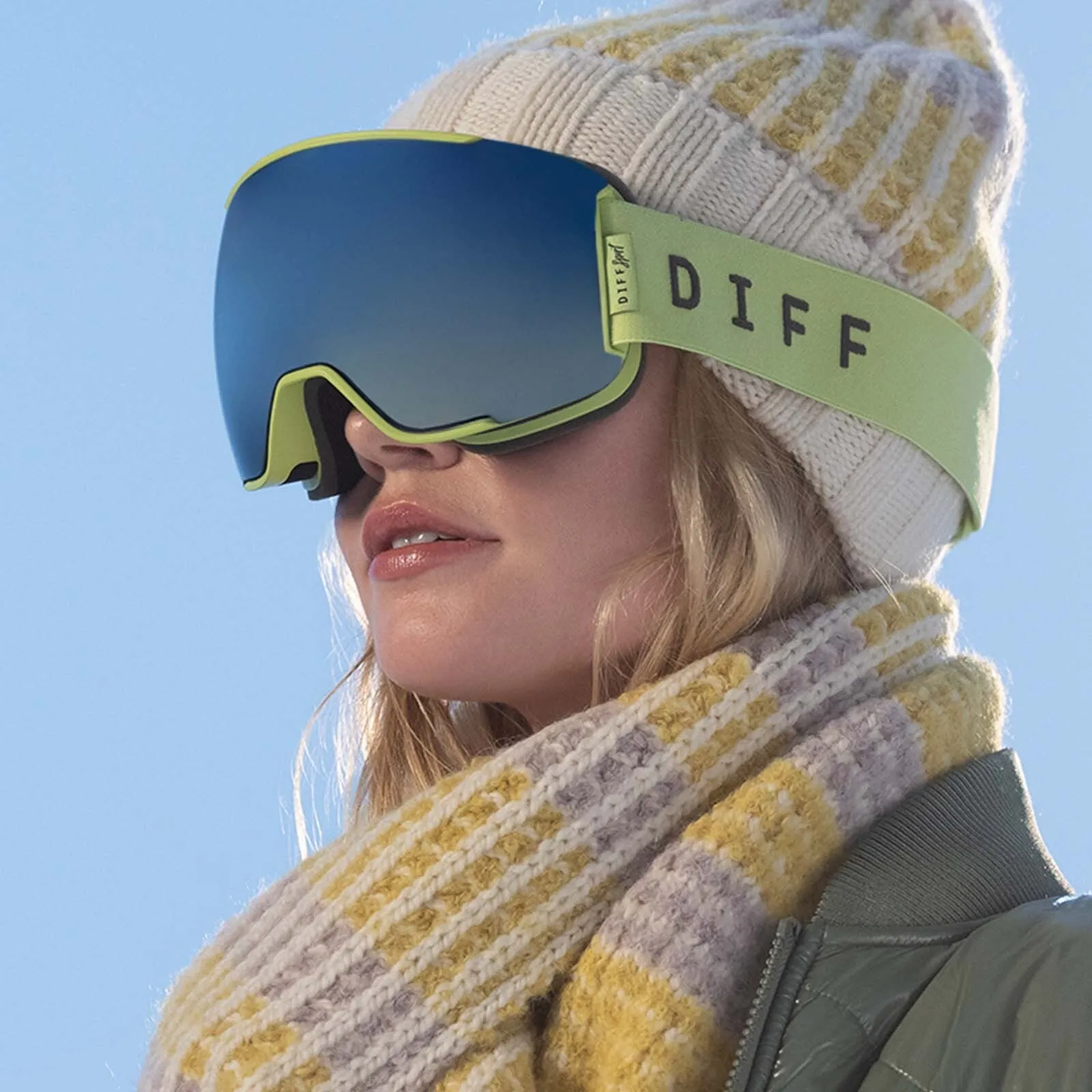SNOW GOGGLES - ALPINE   LIME GREEN   SILVER MIRROR   POLARIZED GOGGLES & FREE GLACIER GREY LENS