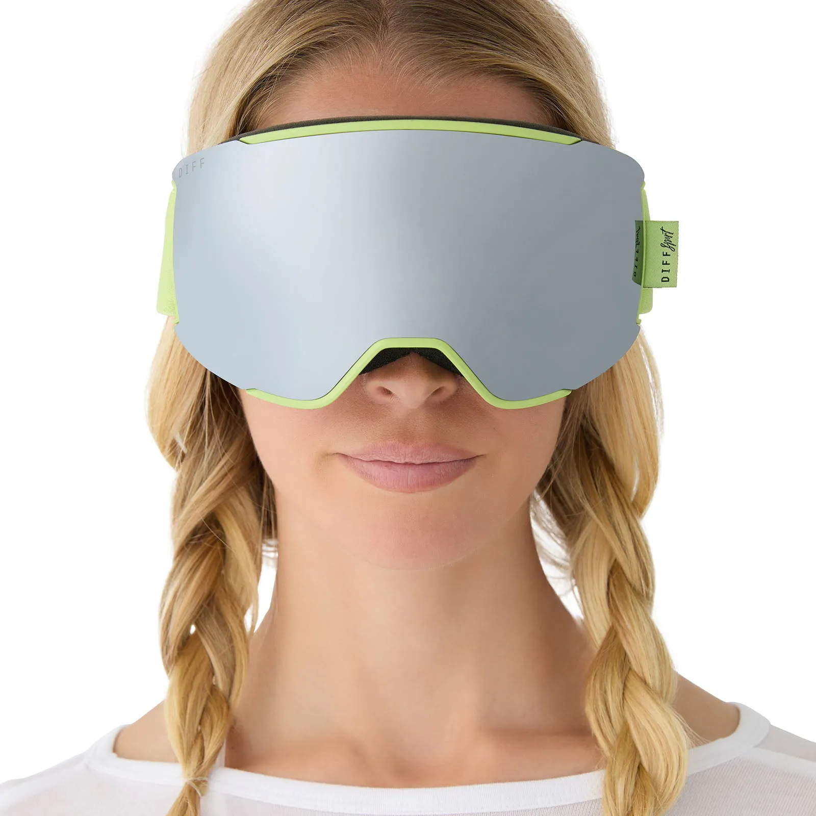 SNOW GOGGLES - ALPINE   LIME GREEN   SILVER MIRROR   POLARIZED GOGGLES & FREE GLACIER GREY LENS