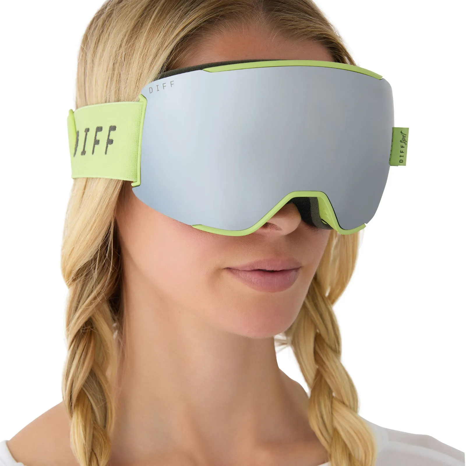SNOW GOGGLES - ALPINE   LIME GREEN   SILVER MIRROR   POLARIZED GOGGLES & FREE GLACIER GREY LENS