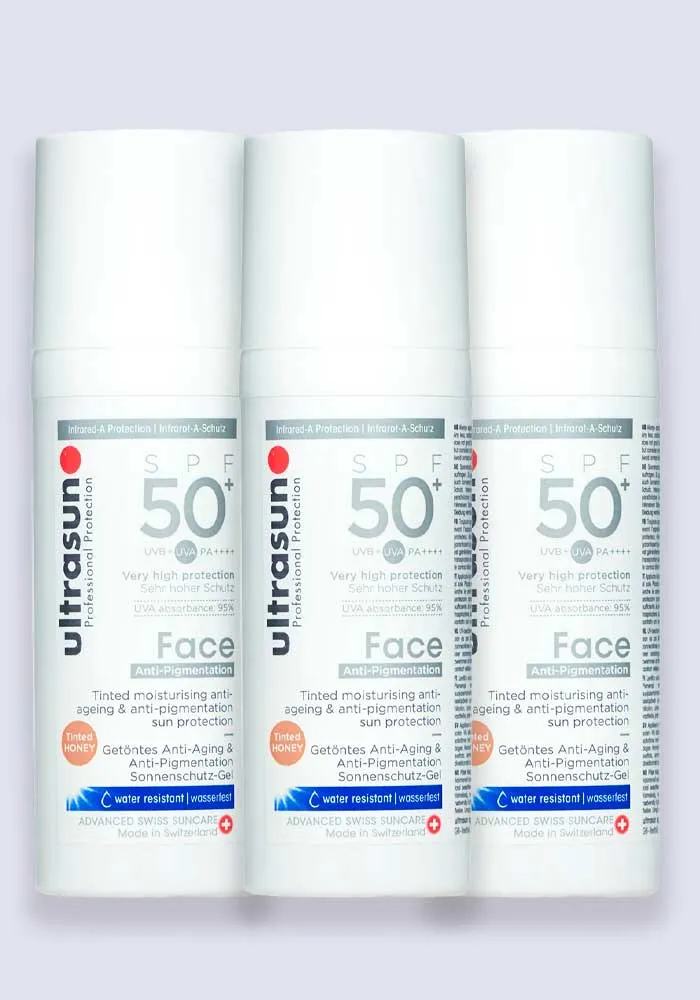 Ultrasun Face Tinted Anti-Pigmentation SPF 50  50ml - 3 Pack Saver