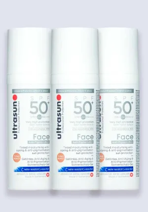 Ultrasun Face Tinted Anti-Pigmentation SPF 50  50ml - 3 Pack Saver