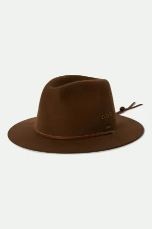 Wesley WTHR GUARD™ Packable Fedora - Coffee