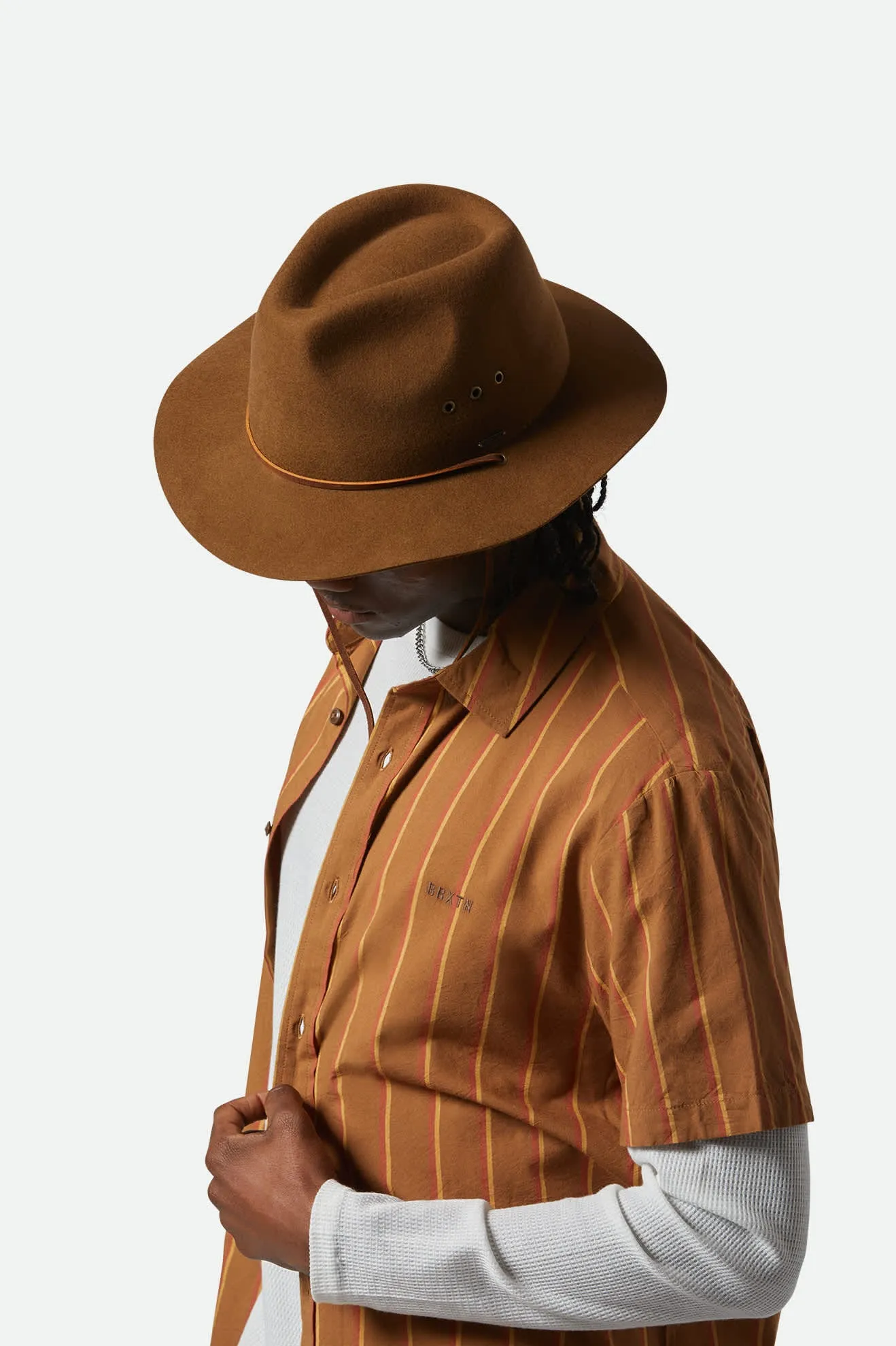 Wesley WTHR GUARD™ Packable Fedora - Coffee